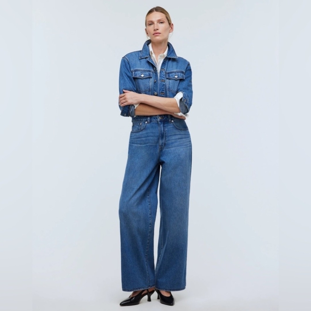 Madewell Blue Flare Wide Leg Jeans